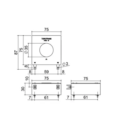 TORO-BOX-75X75L-4M Dimensional Specifications