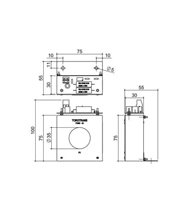 TORO-BOX-75X75P-4M-L12 Technical Dimensions Drawing